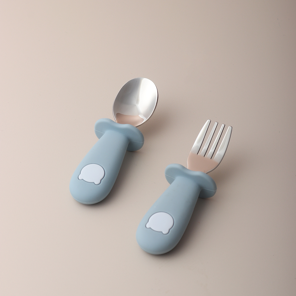 Baby Food Utensils - Baby panda shape silicone spoon and