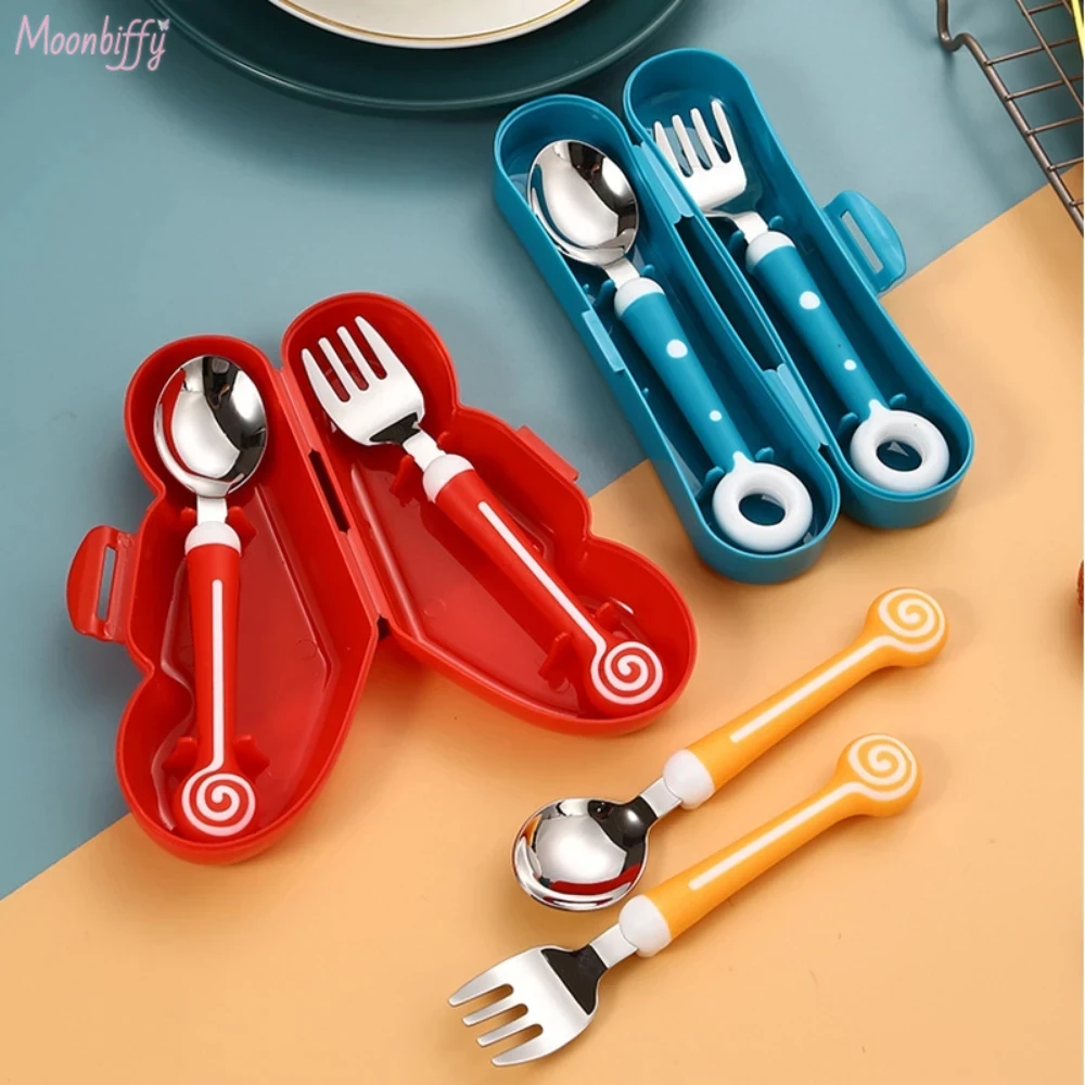 Baby Food Utensils - Children Utensil Cute Circle Cutlery Gadget