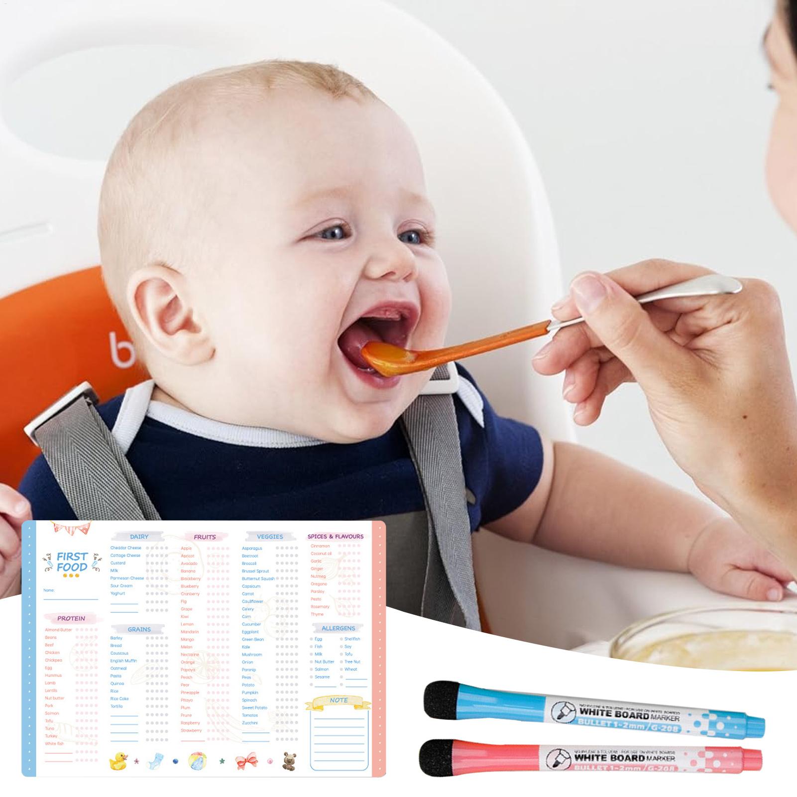 Baby Food Tracker - Magnetic Baby First Foods Checklist Erasable
