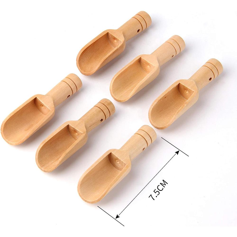 Weaning Spoon Set - 10/30/50/100pcs Coffee Mini Wooden Spoon Bath
