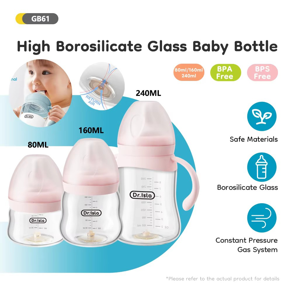 Baby Food Glass - Newborn Feeding Glass Bottles 80/160/240ml High