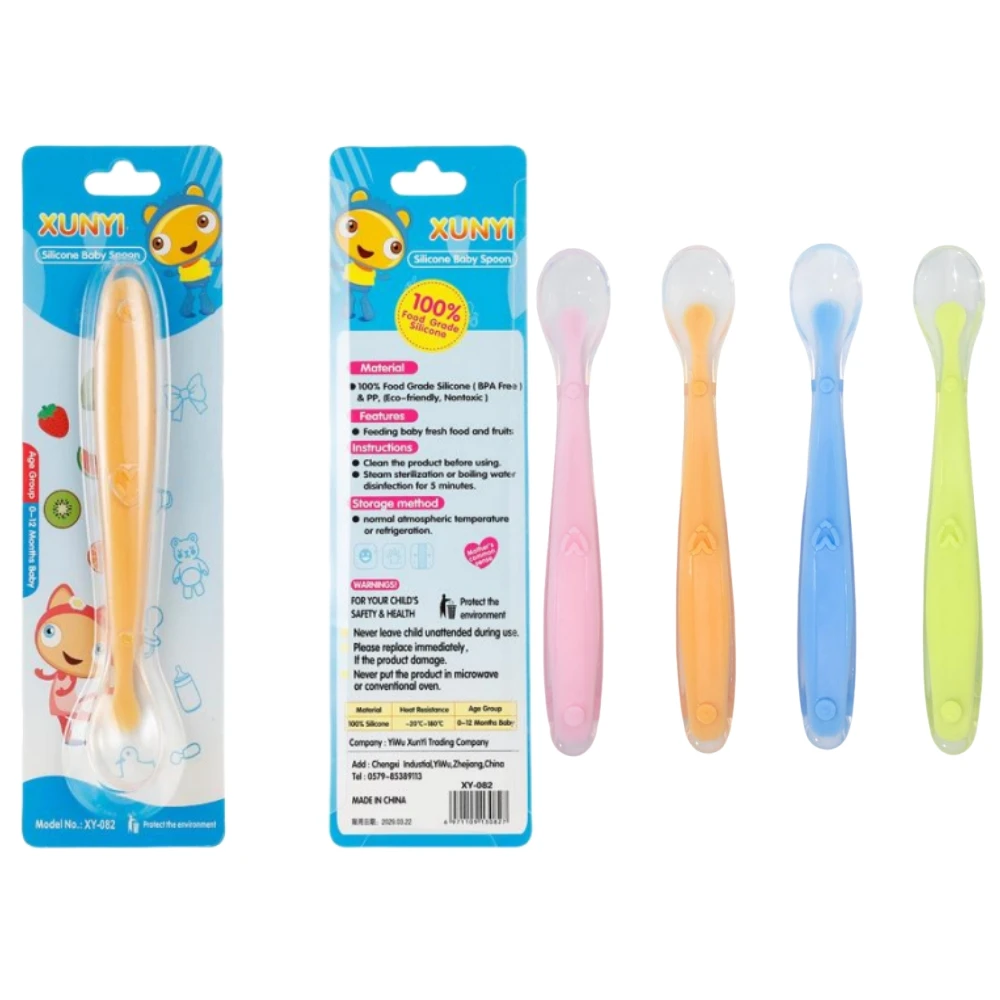 Baby Food Utensils - Baby Spoons Soft Silicone Toddler Complementary