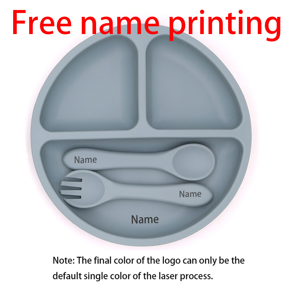 Baby Food Utensils - Free Name Printing Silicone Children's Tableware