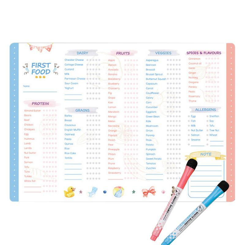 Baby Food Tracker - Reusable Kids Magnetic Daily Food Chart