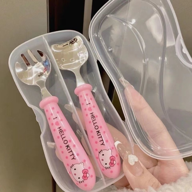Weaning Spoon Set - Cute cartoon Hello Kitty spoon and