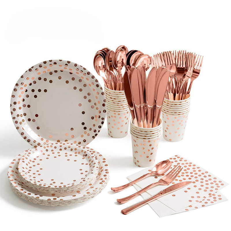 Weaning Spoon Set - Rose Gold Party Tableware Kit Table
