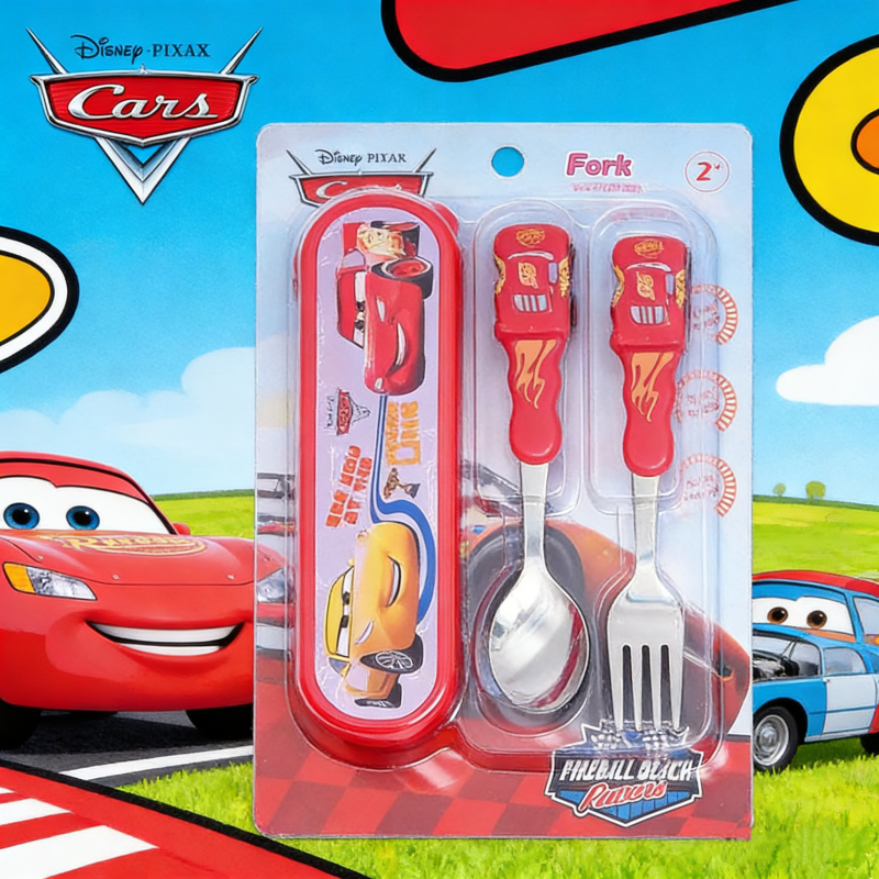 Weaning Spoon Set - DisneyCarLightning McQueen cutlery Set Animated Cartoon