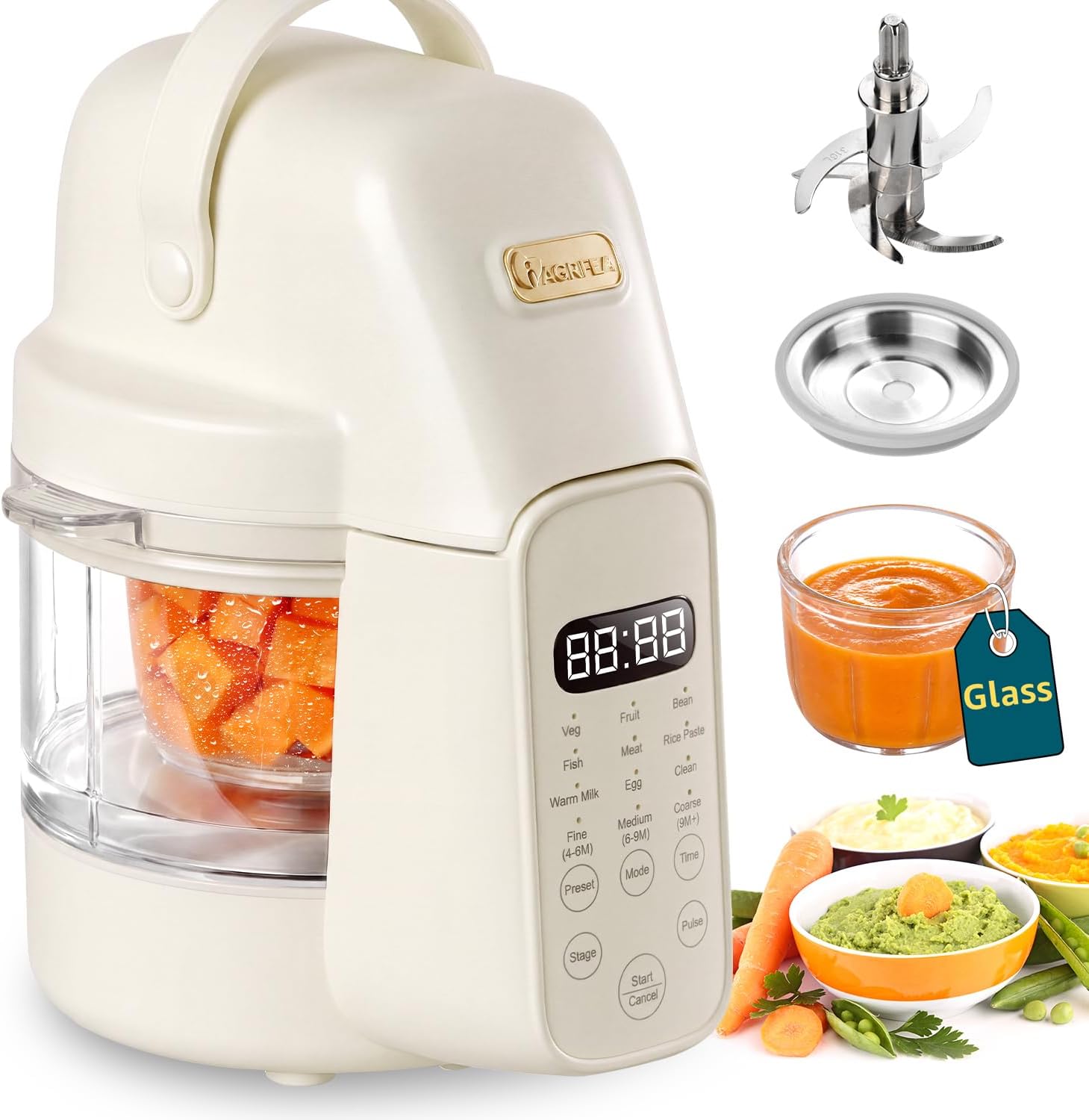 Baby Food Blender And Steamer - 9-in-1 Glass Baby Food Maker, Steamer