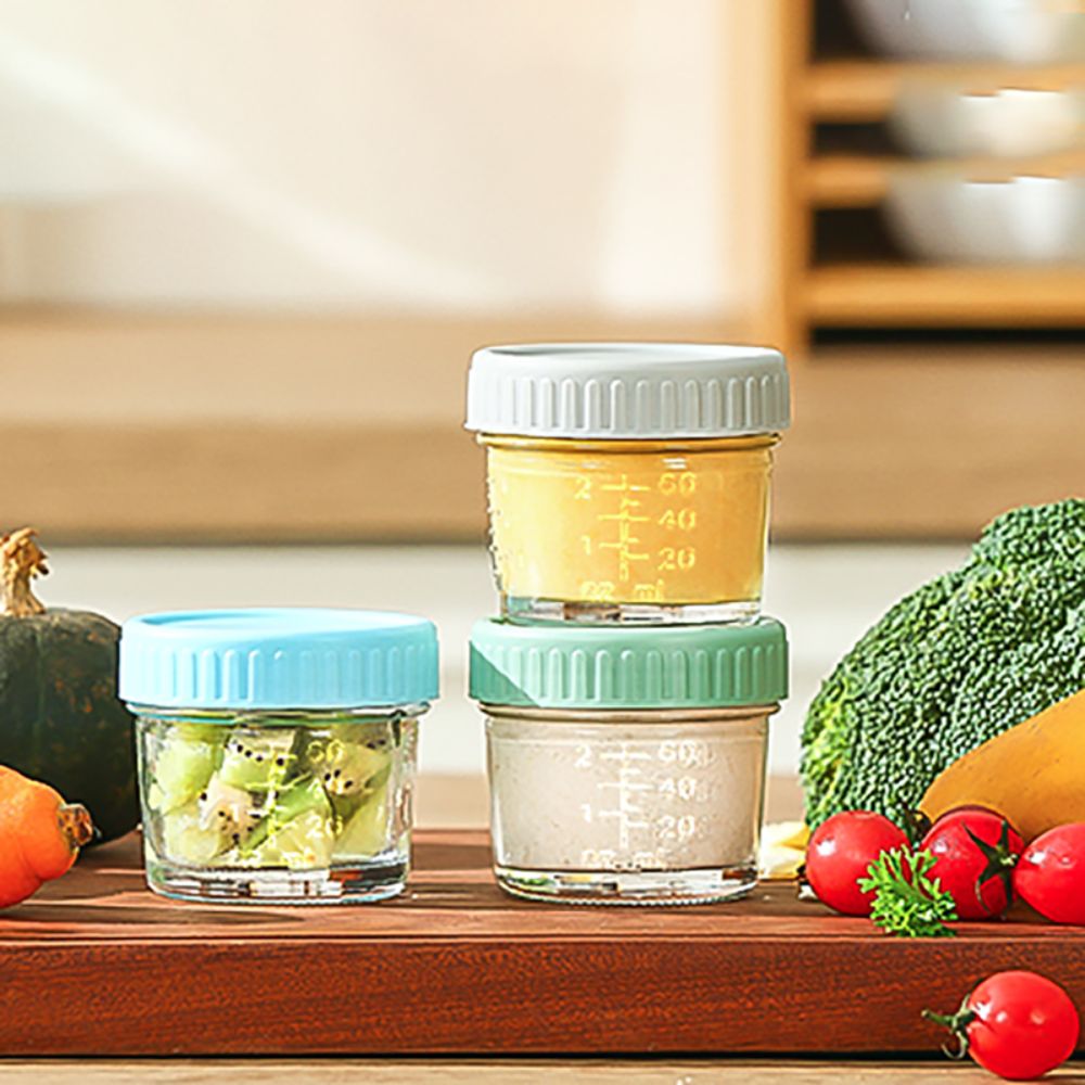 Baby Food Glass - 6pcs Mason Jar Glass Baby Food