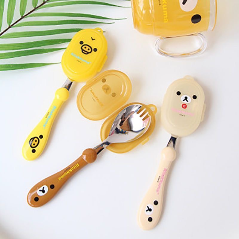 Weaning Spoon Set - Rilakkuma Spoon Fork Integrated New Anime