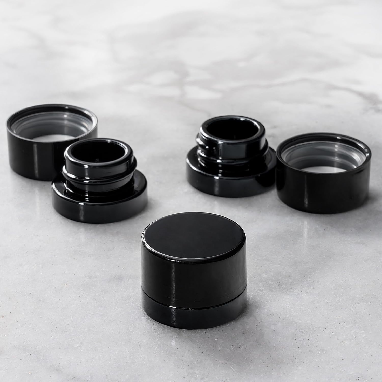 Baby Food Glass - 5ml Thick Black Glass Jars with