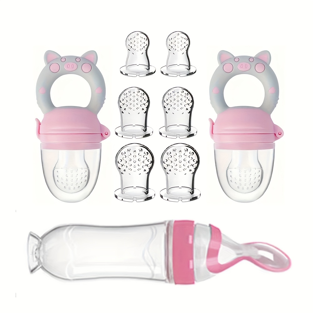 Baby Food Utensils - 9pcs Feeding Cutlery:1 Silicone Feeding Bottle