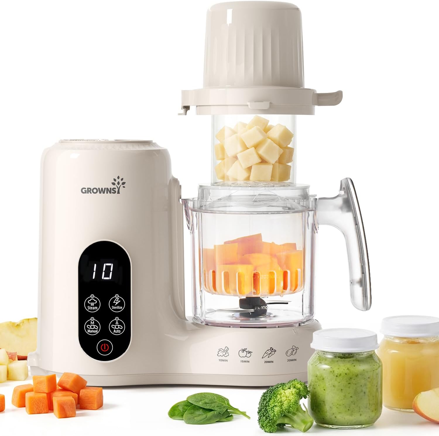 Baby Food Blender And Steamer - Baby Food Maker with Dual-Layer Steam
