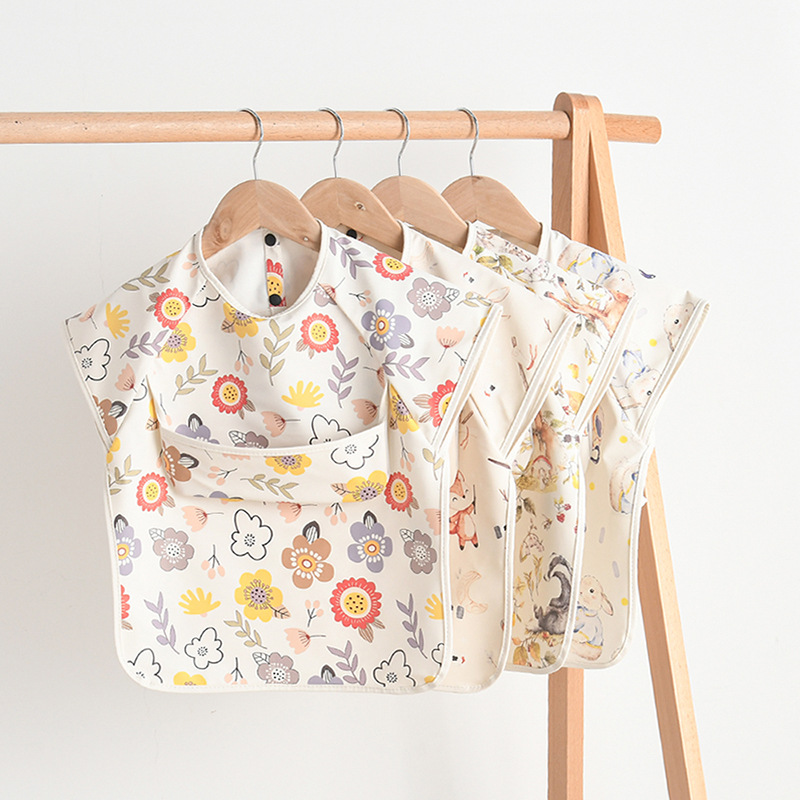 Baby Food Set - Newborn Baby Bibs Blouse Waterproof No-sleeved