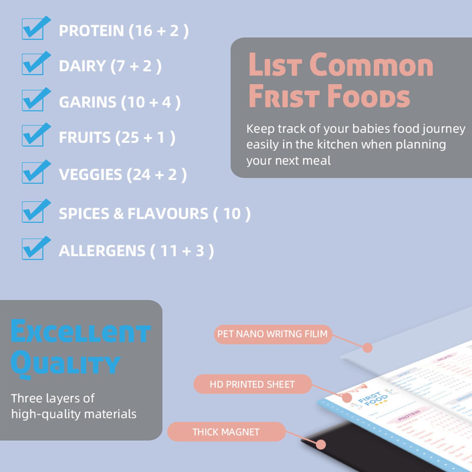 Magnetic Baby First Foods Chec - Baby Food Tracker recensione e prezzo