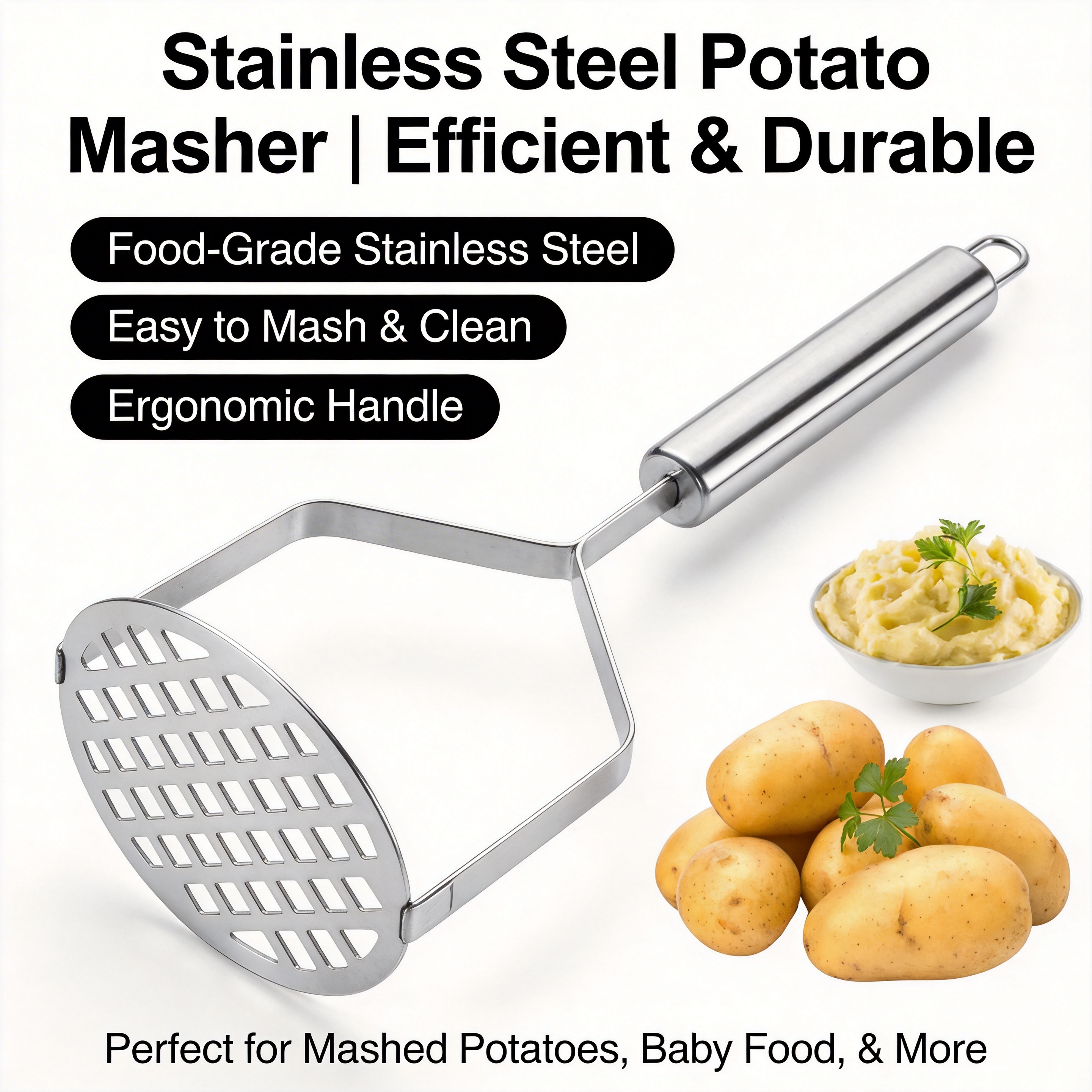 Stainless Steel Potato Masher  - Baby Food Masher recensione e prezzo