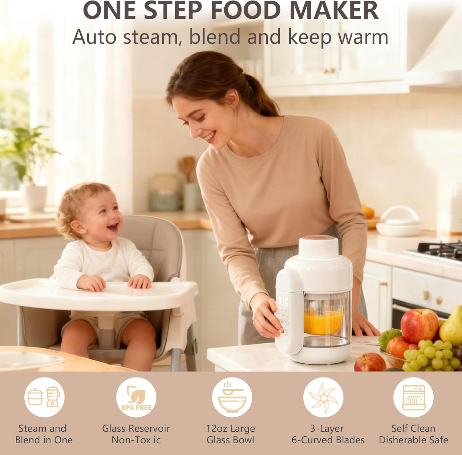 9-in-1 Baby Food Maker: Glass  - Baby Food Blender And Steamer recensione e prezzo