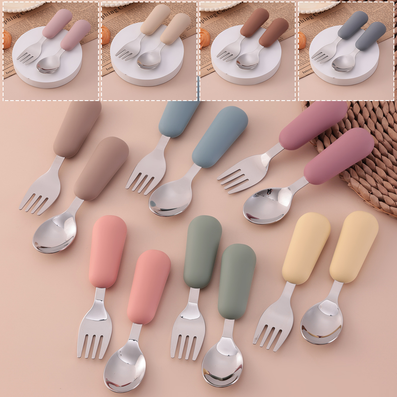 Color Kids 2PCS Stainless Stee - Baby Food Utensils recensione e prezzo