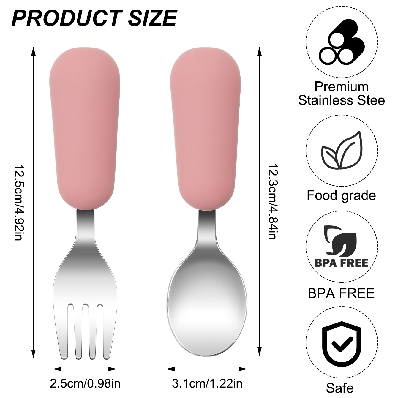 Color Kids 2PCS Stainless Stee - Baby Food Utensils recensione e prezzo
