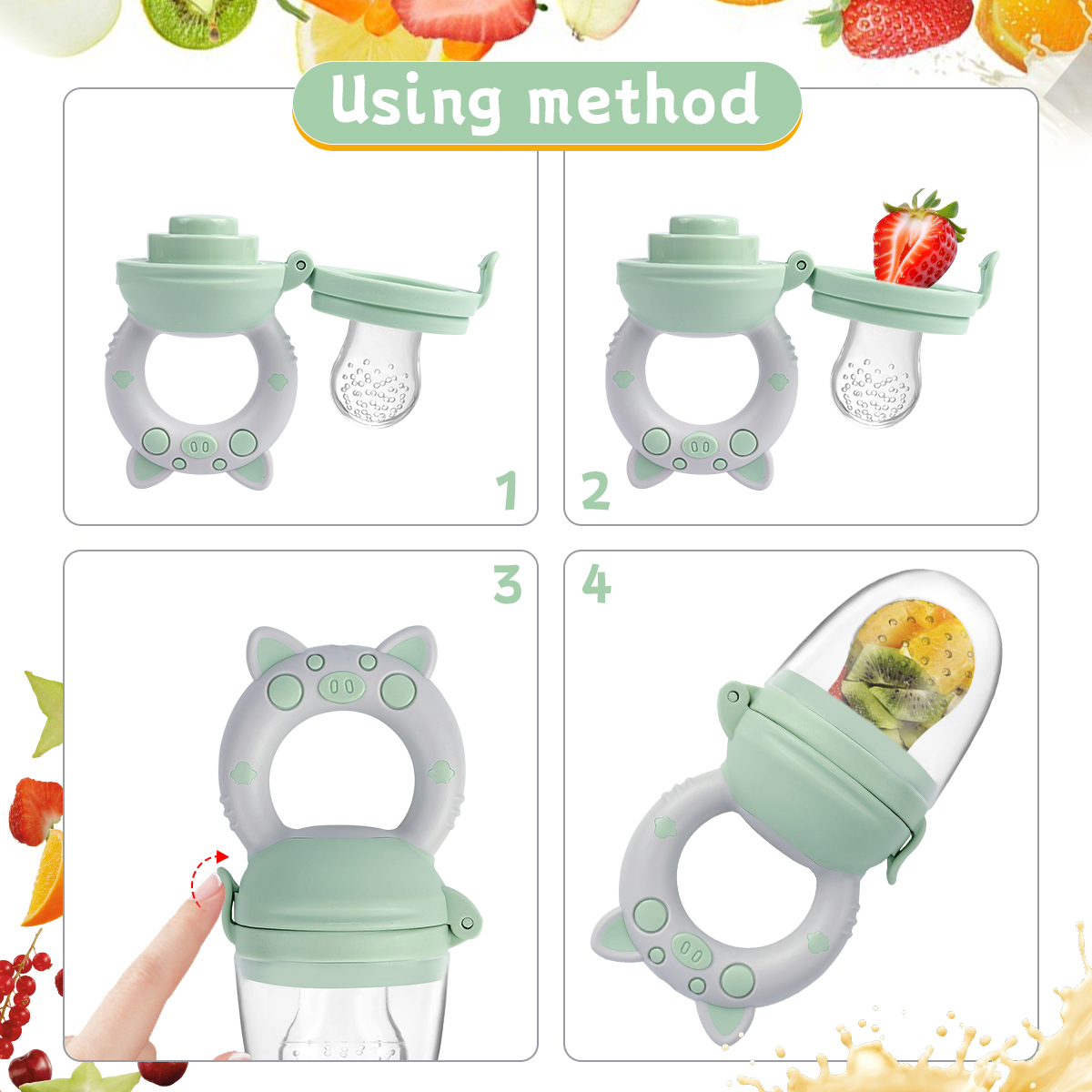 4pcs/set Silicone Fruit & Vege - Baby Food Vegetable recensione e prezzo