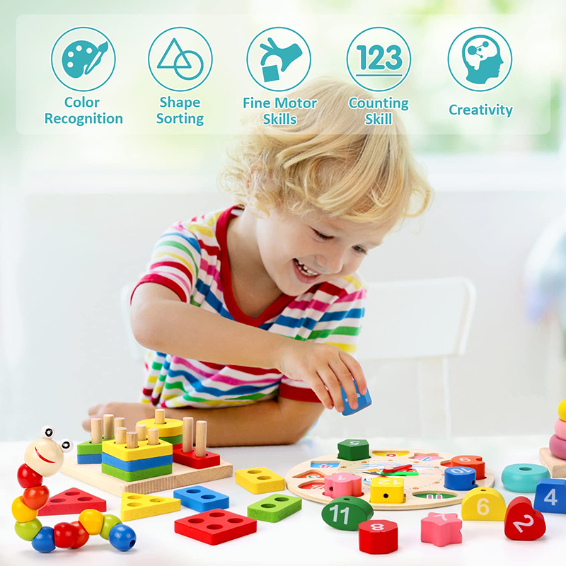5-6pcs/set Montessori Wooden T - Baby Food Set recensione e prezzo