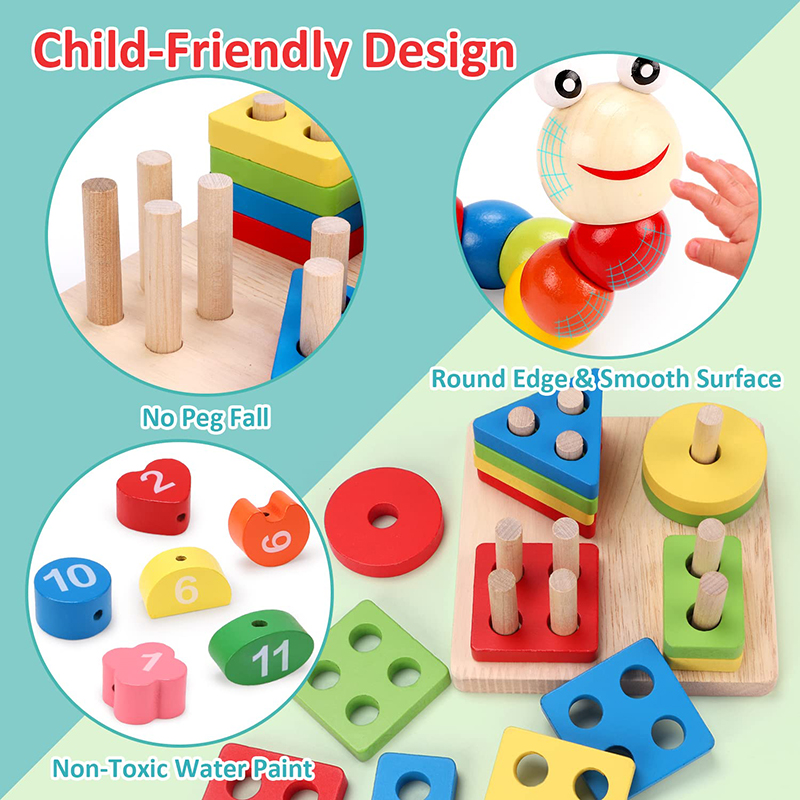 5-6pcs/set Montessori Wooden T - Baby Food Set recensione e prezzo