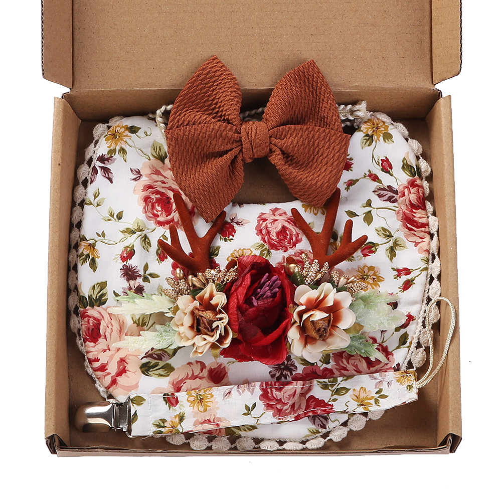 4Pcs/Set Flower Print Baby Bib - Baby Food Set recensione e prezzo